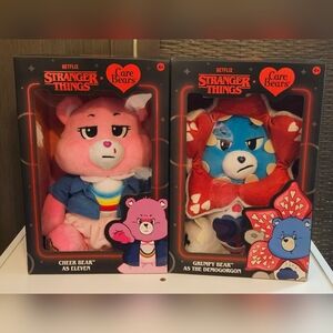 Care Bears X Stranger Things Grumpy Demogorgon & Cheer Bear Eleven Set Of 2 NWT